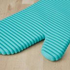KITCHENAID Ribbed Soft Silicone Oven Mitt 2-Pack Set, 7.5"x13", Aqua Sky