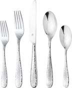 Hammered Silverware Set | Premium 18/10 Stainless Steel Flatware Service for 6 | Heavy-Duty & Dishwasher Safe | Built to Last (30-Piece, Fidenza Hammered)