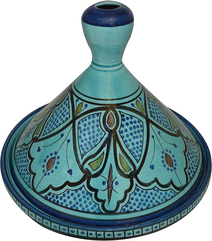 Moroccan Handmade Serving Tagine Exquisite Ceramic With Vivid colors Traditional 12 inches Across XLarge