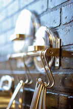 Premium Chefmate Stainless Steel Gourmet Kitchen 31.5 Inch Wall Mount Rail and 10 S Hooks Set Utensil Pot Pan Lid Rack Storage Organizer, Silver