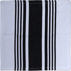 Urban Villa Dish Cloths 100% Cotton Pack of 8, Highly Absorbent Quick Drying Super Soft Premium Dish Towels for Kitchen with Hanging Loop Hand & Tea Towels - 12x12 Inch, (Black & White, Striped)