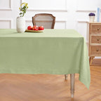 Solino Home Linen Tablecloth 60 x 120 Inch - 100% Pure Linen Chambray Olive Table Cloth for Rectangle Tables - Athena, Machine Washable Tablecloth for Summer, Fall, Autumn