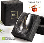 HOHY Pisces Stemless Wine Glass 20 Oz, Zodiac Pisces Mug, Golden, Constellation Tumbler, Astrology Gifts for Women Men
