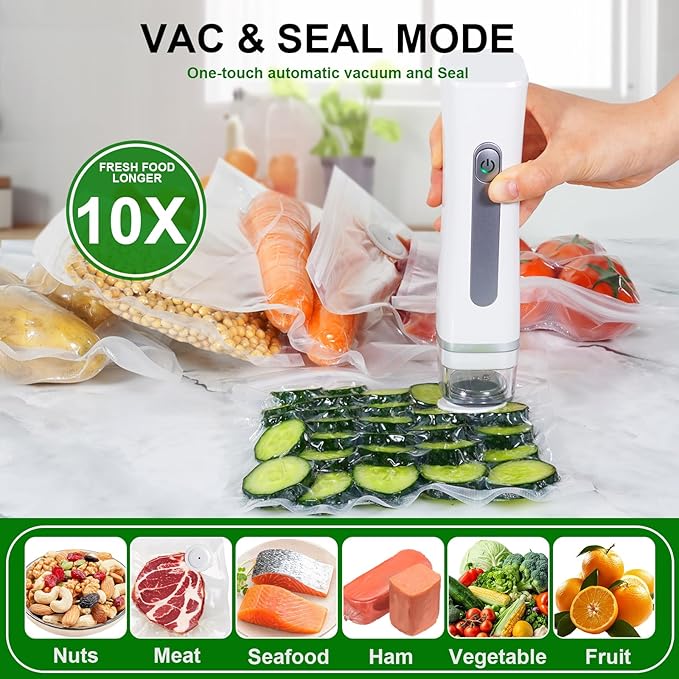 Reusable Vacuum Sealer Bags for Food Storage, 30 Pack BPA-Free (11.81 * 13.38 in), Freezer & Microwave Safe, Odor & Leak Resistant Vacuum Sealer Vacuum Bag