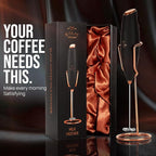 Zulay Kitchen Executive Series Luxury Gift Milk Frother with 4 Duracell Batteries – Handheld Electric Foam Maker for Coffee, Lattes & Hot Chocolate – Deluxe Finish, Ultimate Gift for Coffee Lovers
