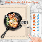 OcePor (XXL 36"x16") Food Warming Mat, Electric Warming Tray,Foldable Food Warmer for Parties, Buffets, Family Gatherings, Holiday & Sabbath, Child Lock, Heating Mat for Food, (Beige Yellow)