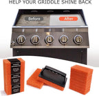 Griddle Cleaning Pads for Blackstone Flat Top, Non-Scratch Grill Scrub Pads, Bathroom Scrubbing Pads, Pool Scrub Brush, Shower Tile (22 Pads + Handle)