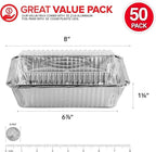 Stock Your Home 2 Lb Small Aluminum Pans with Lids (50 Pack) Foil Pans + Clear Plastic Lids, Disposable Cookware, Takeout Trays with Lids - To Go Disposable Food Containers for Restaurants & Catering