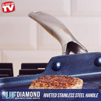 Blue Diamond 14 Piece Nonstick Cookware Set & 11" Griddle Pan, Diamond Ceramic Pots & Pans, Dishwasher & Metal Utensil Safe, Non Toxic PFAS-Free, Kitchen Cooking Sauce & Saute Pans, Oven 600F, Blue