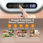 Homtone 16 Cup Food Processor, Aluminum-Diecast Food Processors with Whisk, 5 Preset Modes Vegetable Chopper Electric, 8 Blades 11 Functions for Home Use, Stepless Speed Control, 650W, Sliver