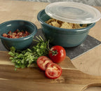 Crisp 6-Piece Non-Slip Bowl Set - Plastic, Durable Kitchenware, Dishwasher Safe - Made in the USA - Prussian Blue