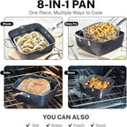 Granitestone True 20 Pc Pots and Pans Set Non Stick Cookware Set with Deep Square Pan and Bakeware Set, Non Toxic PFOA PFOS Free, Oven & Dishwasher Safe, No Cheater Pieces