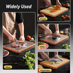 Titanium Cutting Boards for Kitchen Chopping Board with Handle Large Big Small Kitchen Meat Butcher Block 2 in 1 Pure Titanium and Wheat Straw PP Not Wood Bamboo Plastic Silicone Teak Morandi Orange