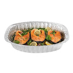 Foil Lux 17.9 x 14.2 x 3.3 Inch Oval Roasting Pans, 50 Oven-Ready Foil Pans - Freezable, Heavy-Duty, Aluminum Foil Disposable Baking Pans, For Cooking Turkey, Chicken, And More - Restaurantware