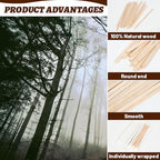 ANTETOK 100Pcs Wooden Coffee Stirrers Paper Wrapped 4.3Inch,Individually Wrapped Disposable Coffee Stir Sticks for Coffee,Tea,Cocktail and Hot Chocolate