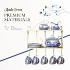 Spode Blue Italian 6.5" Bread & Butter Plate, Set of 4 - Classic Oriental-Inspired Porcelain Side Plates, Blue Ceramic Oriental Tableware for Appetizers, Desserts, Snacks - Made in England