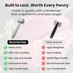 Stainless Steel Meat Tenderizer Tool, Premium Meat Mallet with Non-Slip Grip, Dual-sided Kitchen Mallet Ideal for Tenderizing Steak, Poultry & Chicken Cutlet, Dishwasher Safe with Lifetime Replacement