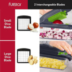 Fullstar The Original Pro Chopper - Vegetable Chopper and Spiralizer, Food Chopper with Container, Fruit Slicer, Kitchen Gadgets & Accessories, Home Essentials (2 in 1, Gray/Green)