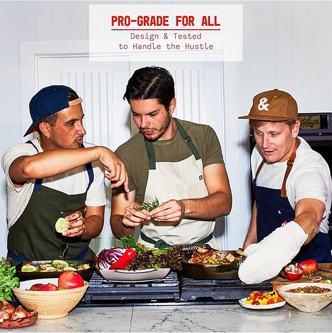 hedley & bennett Crossback Apron - Crossback Chef Apron with Pockets - 100% Cotton Canvas, 8oz - Olive Green