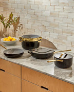 Caraway Steamer - Stainless Steel Steamer with Handles - Non Stick, Non Toxic Coating - Steam Veggies, Seafood, and More - Compatible With Our Dutch Oven or Sauce Pan - Large, 6.5qt - Gold