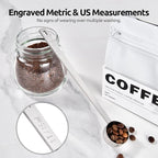 U-Taste Coffee Scoop 1 Tablespoon: 18/8 Stainless Steel Measuring Scooper for Ground Coffee, Bean, Powder, Espresso, 6.9in Long Handle Metal Meaure Spoon for Canister, Jar (1Tbsp/15ml, Silver)