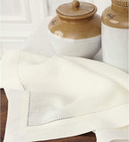 Solino Home Linen Tablecloth 60 x 108 Inch - Classic Hemstitch 100% Pure Linen Ivory Table Cloth for Rectangle Tables - Machine Washable Tablecloth for Summer, Fall, Autumn