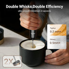 InstaWhisk Milk Frother with Variable Speed, Rechargeable Coffee Frother Wand with Detachable Double Whisk, Drink Mixer Handheld Electric Stirrer for Latte, Cappuccino, Matcha, Almond Milk, Protein