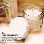 Masontops Tough Tops - Regular Mouth Mason Jar Lid - White - BPA-Free Plastic Screw Caps - Durable Reusable Jar Covers
