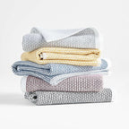 Realm 100% Cotton Dobby Textured Kitchen Dish Cloths | Ochri Yellow 13" x 13" Inch Soft, Plush & Absorbent Quick Drying Dish Towels (6 Pack)