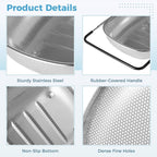 2 Pcs Over the Sink Colander, Strainers and Colanders for Kitchen Sink Strainer Basket with Expandable Handles Stainless Steel Strainer,Pasta Vegetable Food Fruit Strainer