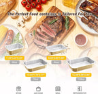 Aluminum Foil Pans, Heavy Duty Aluminum Pans, Disposable Aluminum Pans,Gold Foil Pans, Deep Container for Heating, Baking, Cooking, BBQs, Parties,Storing,Catering (930ml/31.4oz 5 Pack)