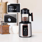 Electric Coffee Bean Roaster Machine for Home Use – 1500W Air Coffee Roaster with Adjustable Temperature & Timer, Built-In Chaff Collector & Air Circulation 100g Capacity Electric Coffee Roaster