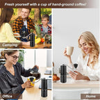 Coffee Grinder, 120 External Adjustable Settings Manual Coffee Grinder, Hand Burr Coffee Bean Grinder with Handle Crank for French Espresso Moka, Stainless Steel Conical Burr Mill, Capacity 28g