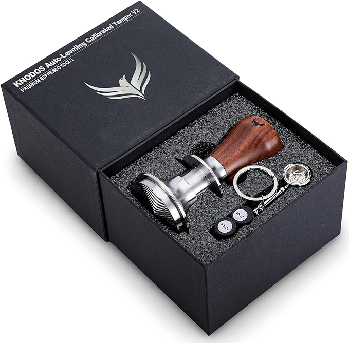 54mm Breville Espresso Accessories Set – Premium Rosewood Organizer Box, Calibrated Tamper, Adjustable Coffee Distributor, WDT Puck Prep Tool & Scale with Timer