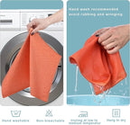 Orange Cloth Placemats Set of 8 - Easy to Clean Linen Type Fabric Table Placemats - Machine Washable & Heat Resistant Non-Slip Table Mats for Holiday Dining (Orange, 8)