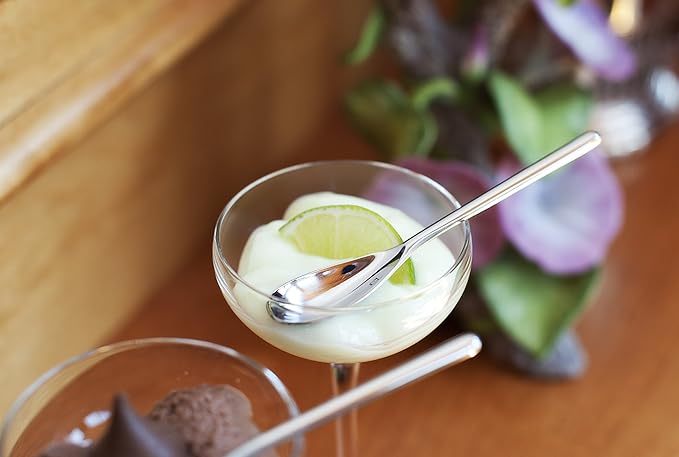 Fortessa Dragonfly 18/10 Stainless Steel Flatware Espresso Spoon, 4.1-Inch, Set of 12, Silver