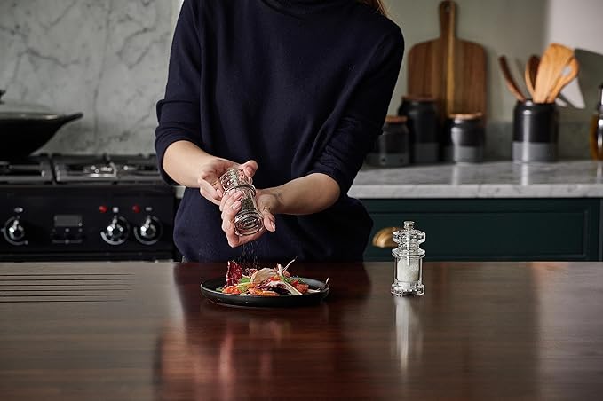 Cole & Mason 675 Refillable Spice Mill - Kitchen & Home Accessory - Salt & Pepper Grinder Set - Salt & Peppercorn Included - Acrylic - Salt & Pepper Set 4.5"