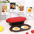 Microwave Egg Cooker & Microwave Grill Pan 3 Pcs with Lid for Grilling, Browning, and Crisping Vegetables, Sandwich, & Meat, Microwave Nonstick Cookware for Quick, Healthy Meals