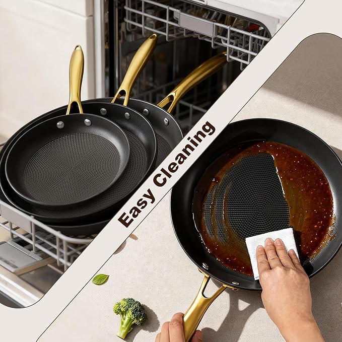 imarku Non Stick Frying Pans, Frying Pan Set of 3 pcs(8+10+12 Inch), Cast Iron Skillets Induction Compatible, Nonstick Frying Pan Set With Stay Cool Handle, Oven Safe, Christmas Gifts for Mon and Dad