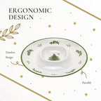 Spode Christmas Tree Melamine Chip and Dip - 14-Inch Serving Platter for Cheese, Appetizers, Chips, Salsa - Durable, Shatterproof, Dishwasher Safe - Ideal for Indoor & Outdoor Holiday Entertaining