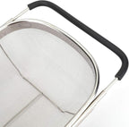 2 PackPremium Quality Over The Sink Stainless Steel Oval Colander with Fine Mesh 6 Quart Strainer Basket & Expandable Rubber Grip Handles - Strain, Drain, Rinse Fruits, Vegetables1