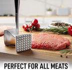 Zulay Kitchen Professional Meat Tenderizer Tool - Dual Sided Meat Mallet Pounder With Comfort Grip Handle - Heavy Duty Meat Hammer Tenderizer - Meat Tenderizer Mallet & Meat Pounder - (10”) Black