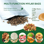 50pcs 1 Quart Mylar Bags for Food Storage 6x9 Stand Up Heat Sealable Foil Pouches, Resealable Smell Proof Freeze Dryer Bags for Long-Term Food Storage