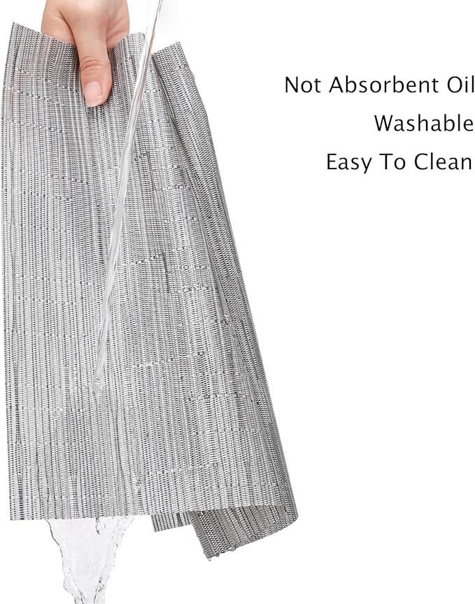 Myir JUN Placemats Set of 8, Vinyl Woven Placemats Place Mats Indoor Set of 8 Washable Table Mats Non-Slip Place mats for Dining Table (Silver, Set of 8)