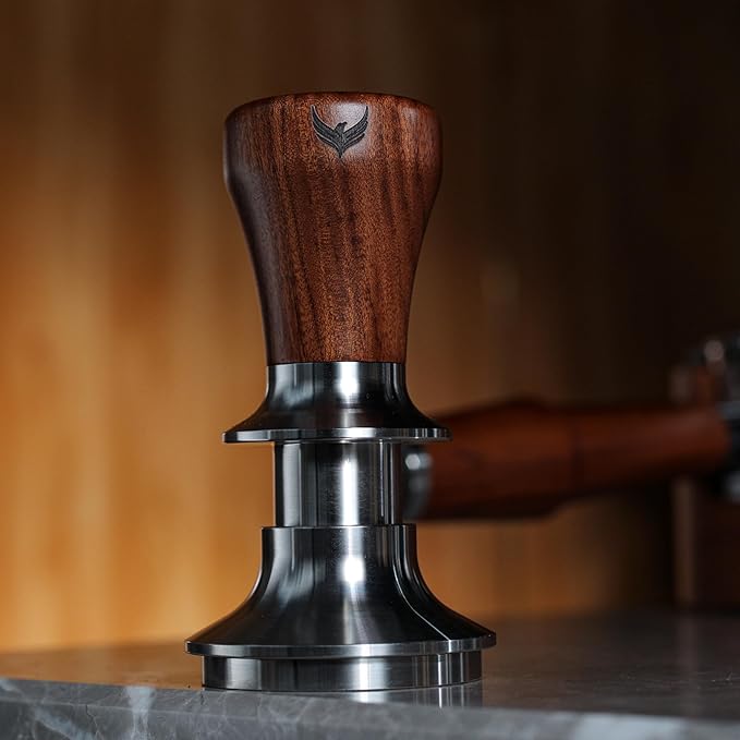 51mm Tamper Tool Espresso V2 Rosewood Spring Loaded 30LB Calibrated Coffee Tamper Compatible With Delonghi, Casabrews, Smeg and more Espresso Machine Accessories