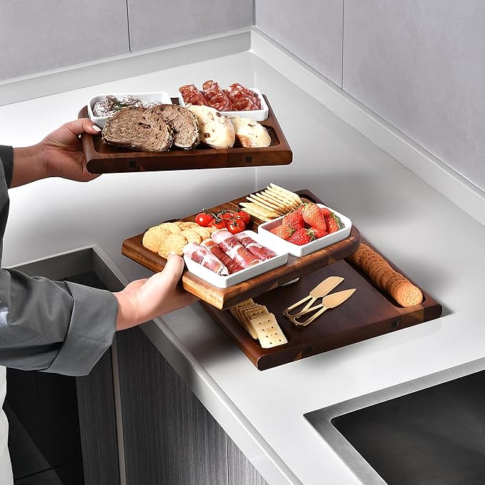 Shanik Premium Charcuterie Board – Magnetic Double-Sided Cheese and Meat Serving Tray, Elegant Cutting Board Gift for Hosting & Special Occasions