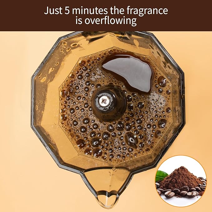 6 Cup Manual Espresso Maker, Small Espresso Machines for Home, Cuban Coffee Maker with Detachable Base & Overheat Protection,Cafeteras Electricas Modernas Moka Pot, Greca Electrica De Cafe Gift