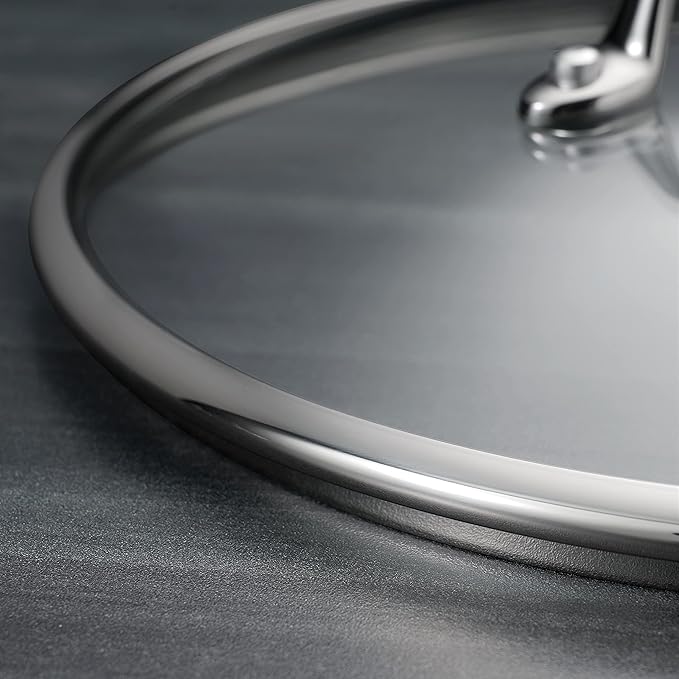 Tramontina Tri-Ply Clad Stainless Steel 6-Quart Braiser Pan with Glass Lid, Induction-Ready, Dishwasher-Safe, NSF-Certified