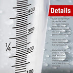 TCP Global 1/2 Liter (500ml) Plastic Graduated Measuring and Mixing Pitcher (Pack of 6) - Holds Over 1 Pint (16oz) - Pouring Cups, Measure & Mix Paint, Resin, Epoxy, Kitchen Cooking Baking Ingredients