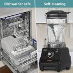 OMMO Blender 1800W, Professional High Speed Countertop Blender with Durable Stainless Steel Blades, 60oz BPA Free Blender for Shakes and Smoothies, Nuts, Ice and Fruits, Dishwasher Safe